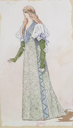 Desdemona Costume Design for the first performance of Otello by Giuseppe Verdi in 1894 at Paris Opera, 1894